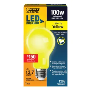 100W A19 Yellow LED Bug Light A19100/BUG/LED