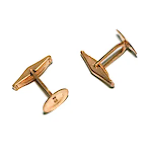 13mm Cuff link Base action with 13 mm flat pad, gold, pack of 6