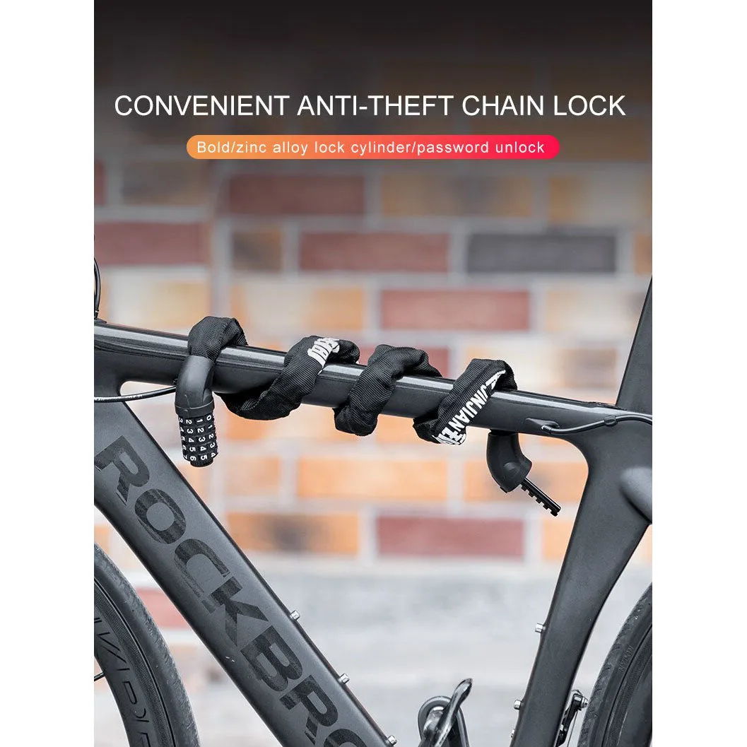 5 Digit Combination Anti Theft Bicycle Chain Lock-Orange