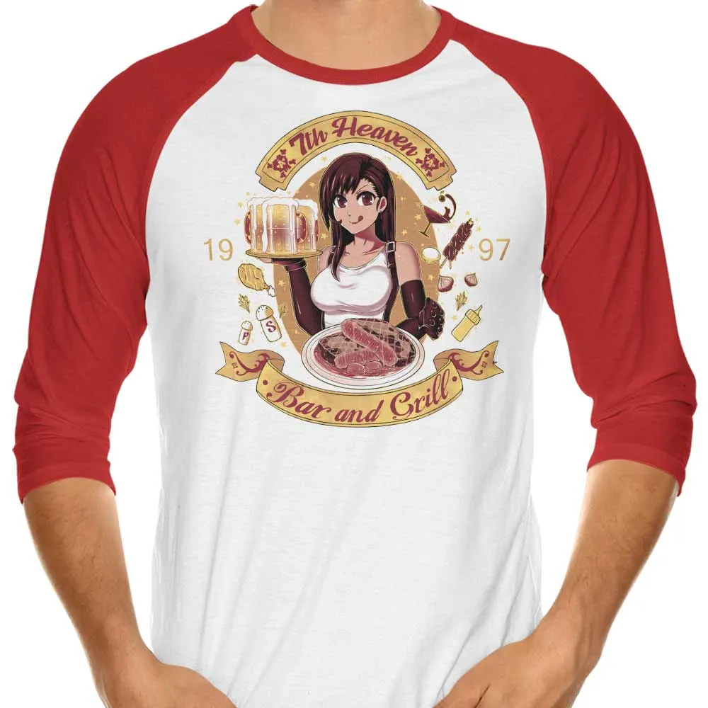 7th Heaven Bar and Grill - 3/4 Sleeve Raglan T-Shirt