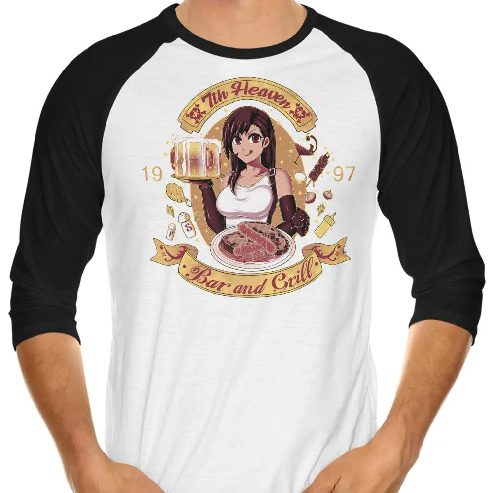 7th Heaven Bar and Grill - 3/4 Sleeve Raglan T-Shirt