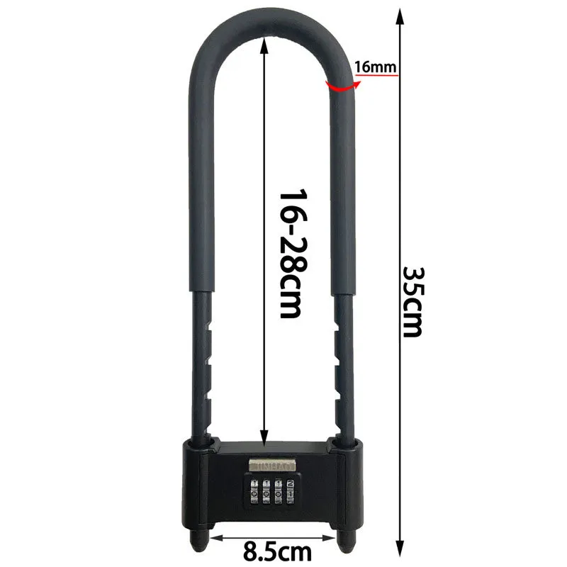 Anti Theft U-Shaped Lock with 4 Digits Code