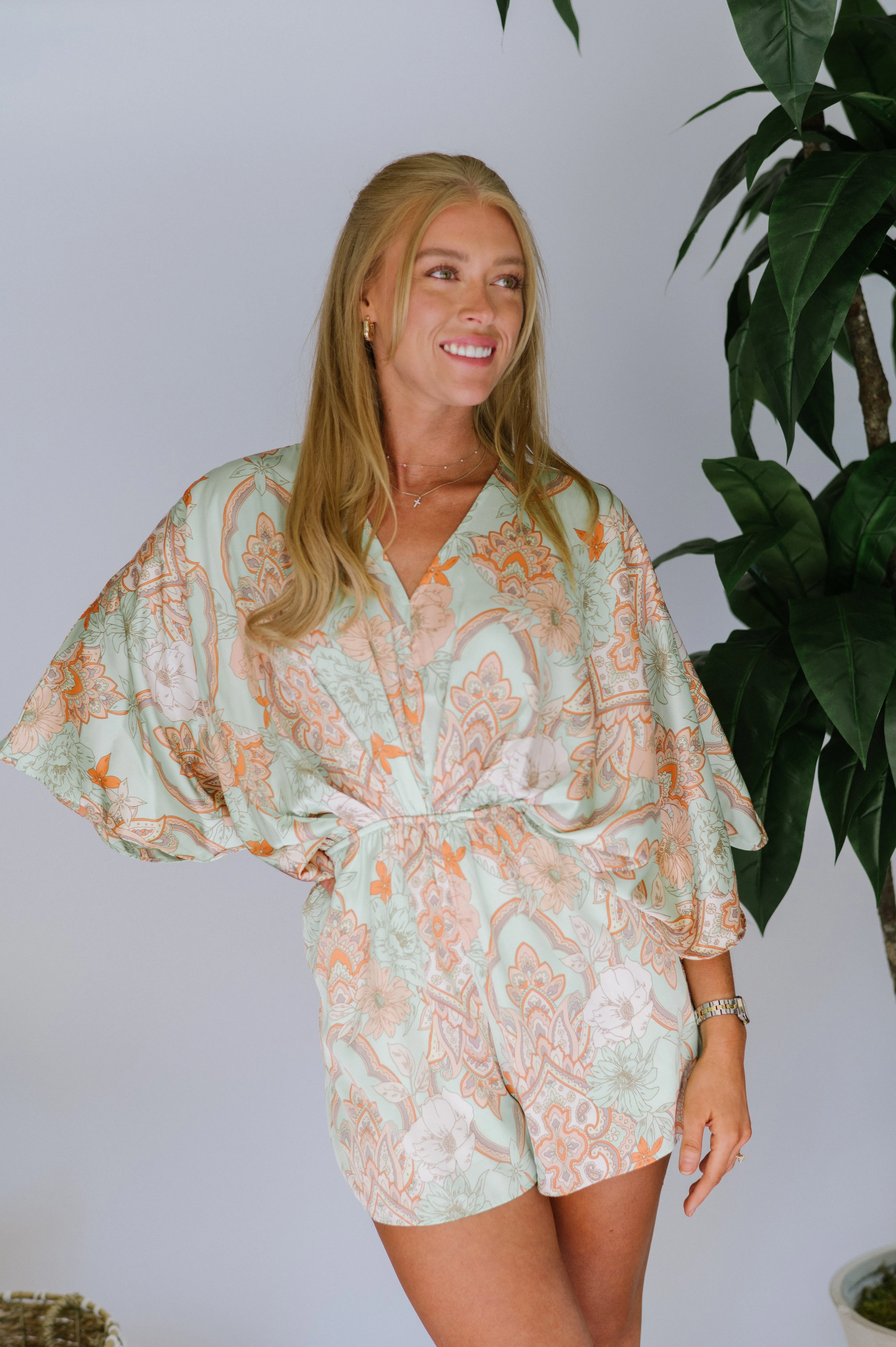 Ardin Kimono  Romper- Multi