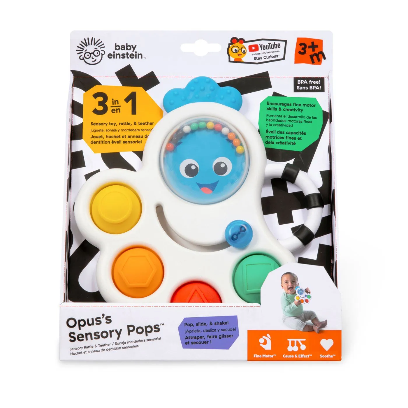 Baby Einstein - Opus’s Shape Pops™ Sensory Rattle & Teether