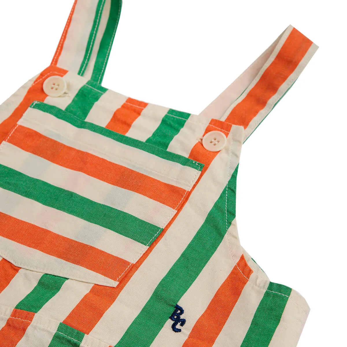 Baby Vertical Stripes Woven Romper by Bobo Choses