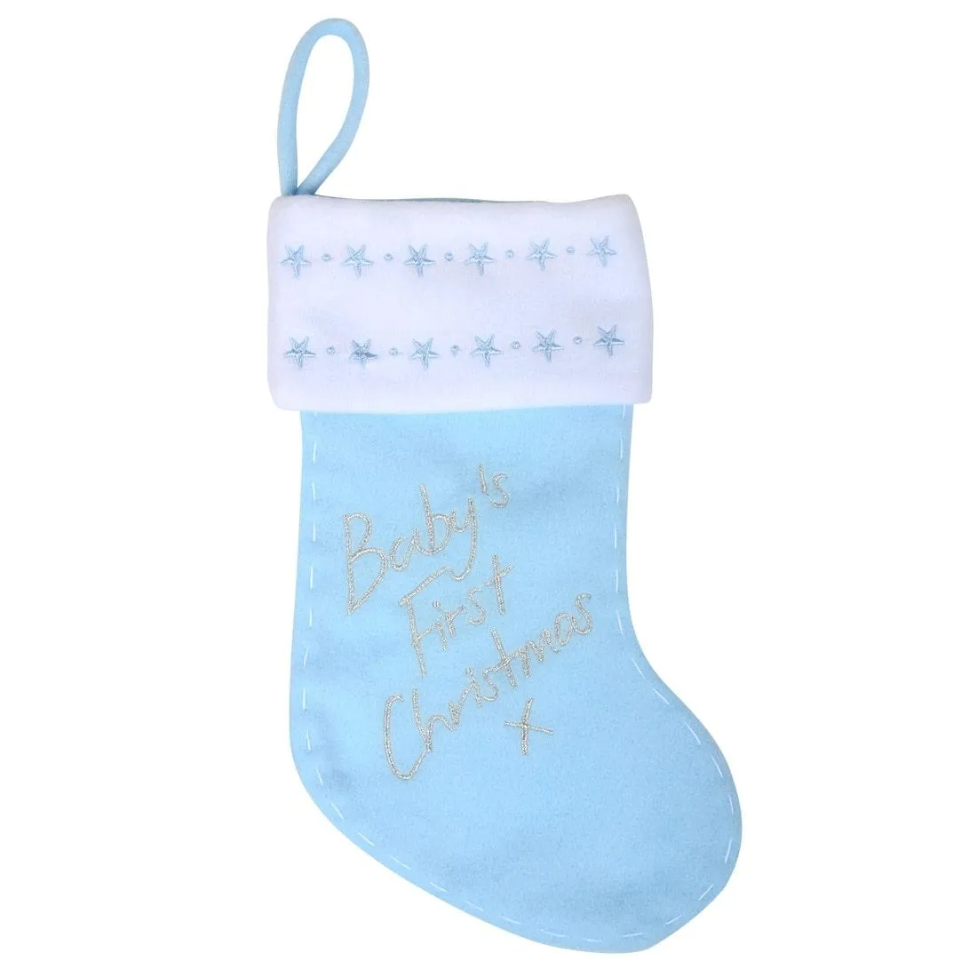 Babys 1st First Christmas Stocking Newborn Boy Gift Blue