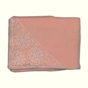 Bee & Dee Petal Pink Eyelet Velour Blanket