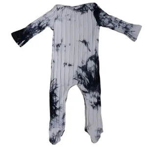 Black Ribbed Tie-Dye Romper