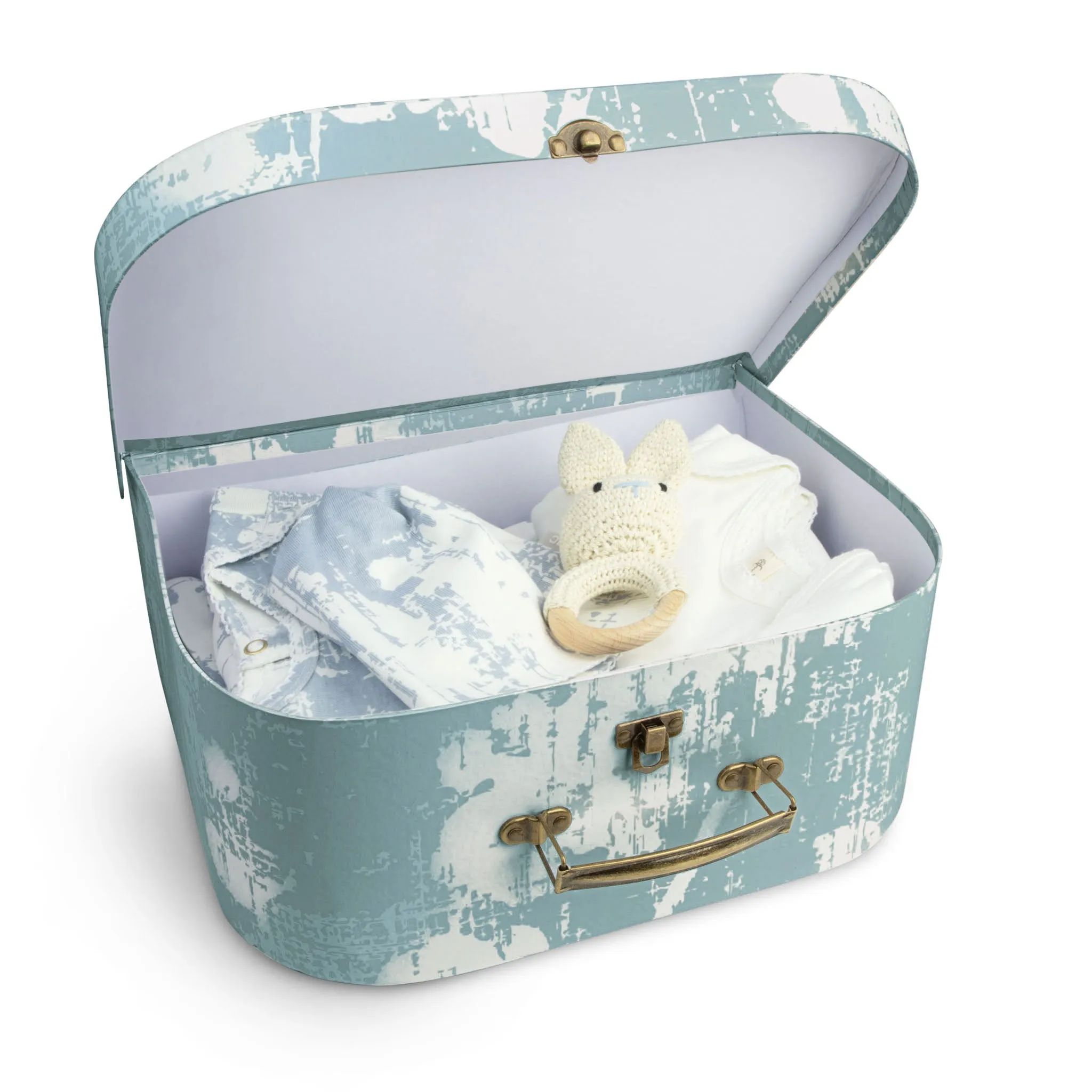 Cadeau Blue Little Luggage Layette Set