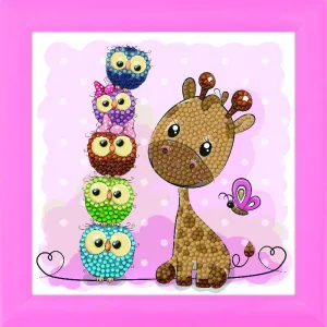 CAFBL-8: GIRAFFE AND FRIENDS, 16x16cm Frameables Crystal Art