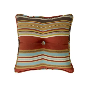 Calhoun Tufted Throw Pillow w/ Stripes, 18x18