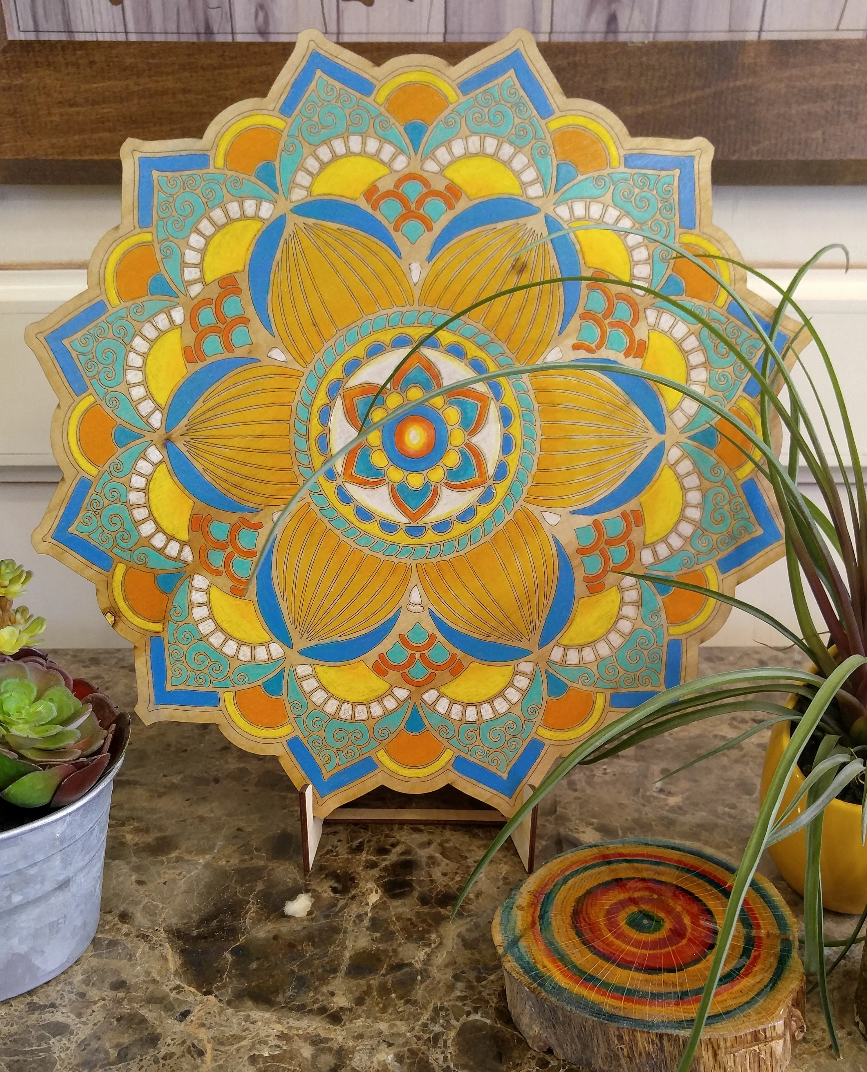 DIY - Adult Coloring - Wood Mandala 1