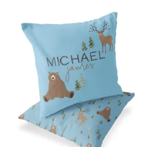 Forest Friends Personalized Name Accent Pillow