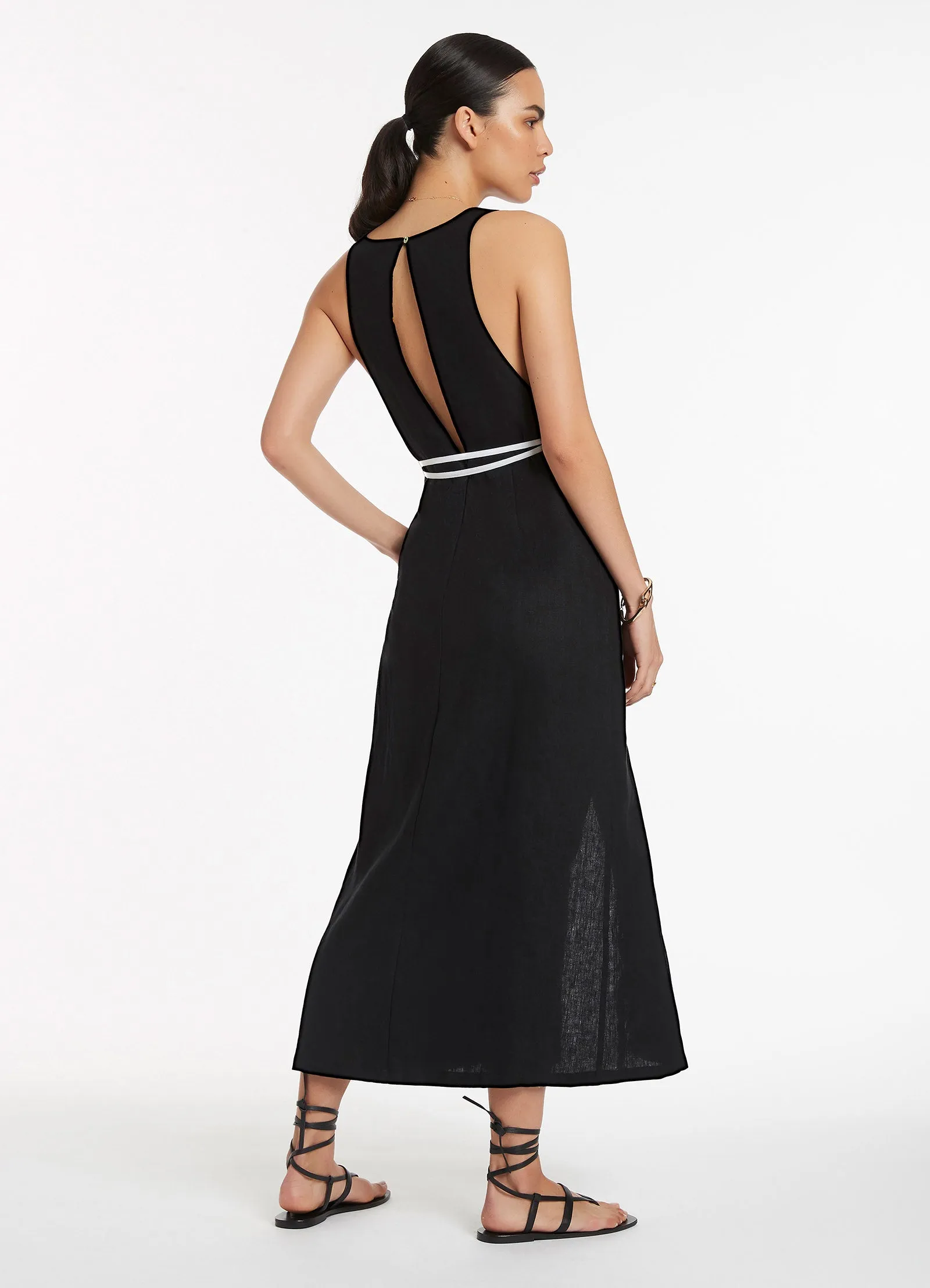 Jetset Plunge Belt Dress - Black