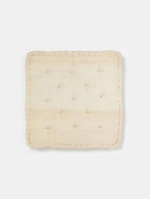 Khadi Cotton Hand Tufted Floor Cushion in Natural