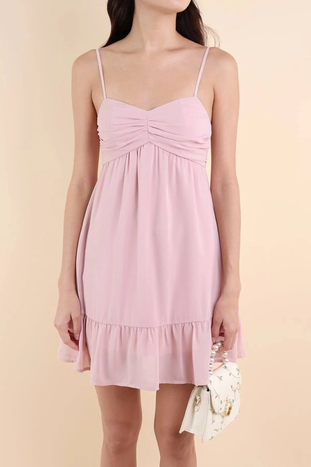 LUCIDA SWEETHEART ROMPER DRESS IN PINK