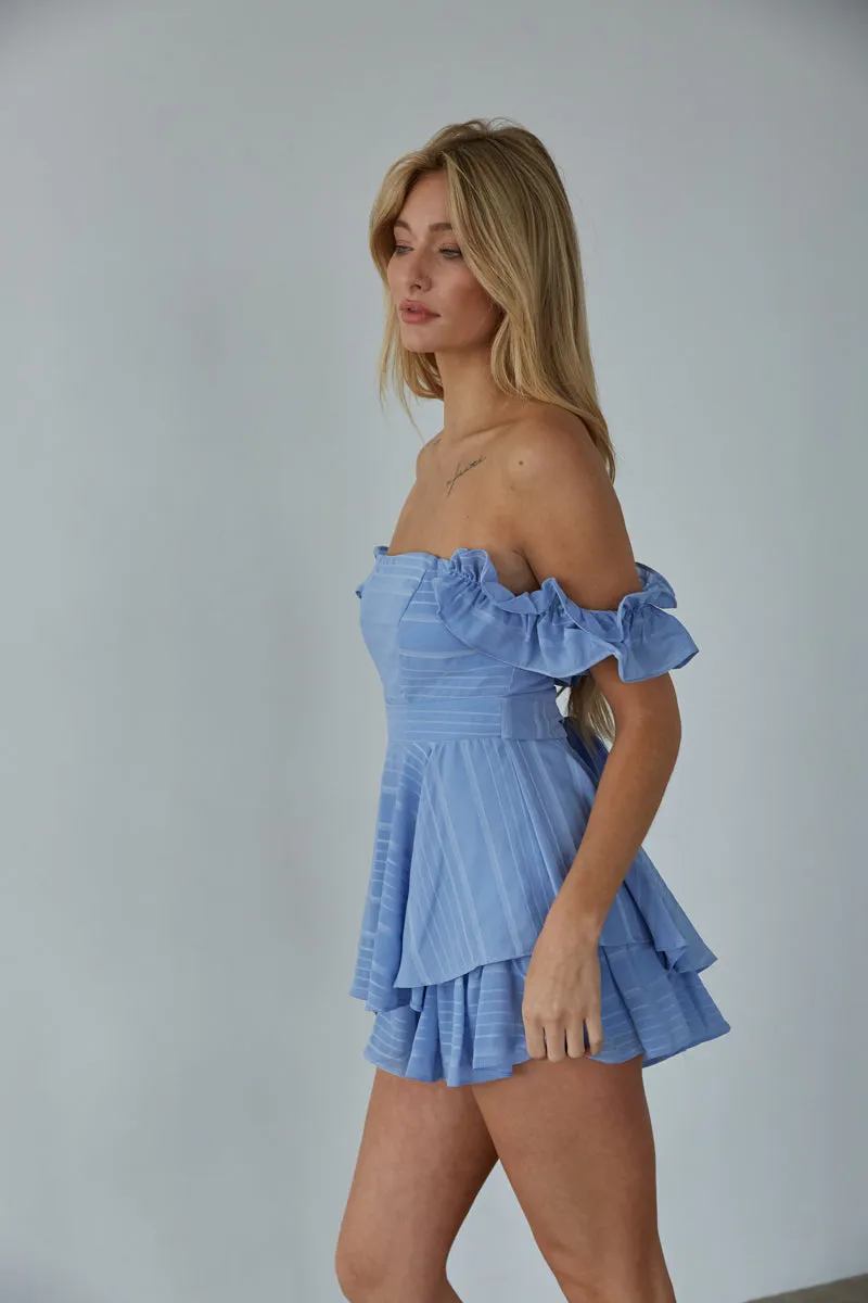 Presley Off-The-Shoulder Ruffle Romper