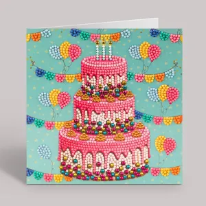 "Happy Birthday" Crystal Art Card 18x18cm