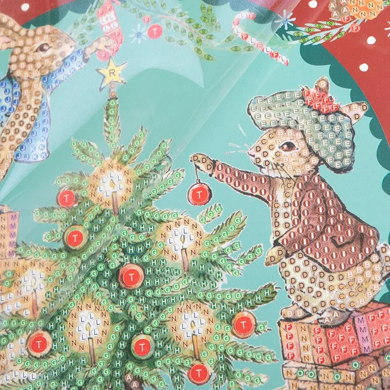 "Hoppy Christmas" Peter Rabbit Crystal Art Card 18x18cm