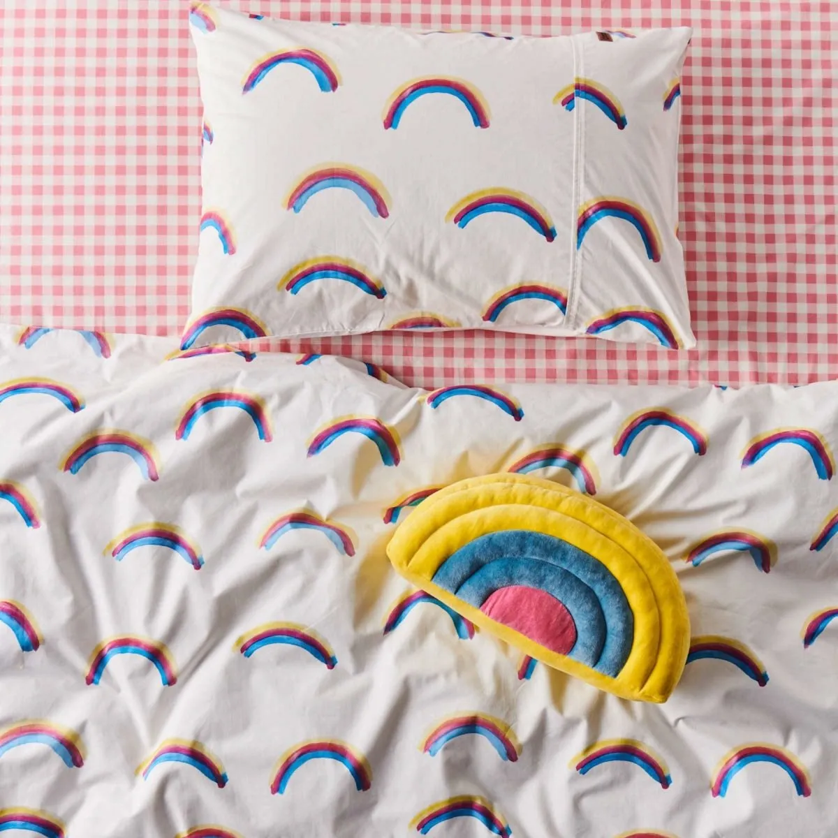 Rainbow Love Organic Cotton Single Pillowcase