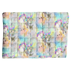 Rainbow Unicorn and Koala Quilt