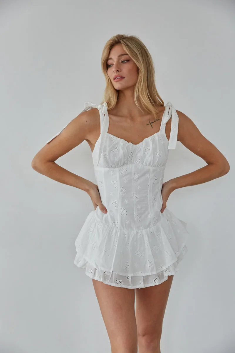 Sabrina Eyelet Lace Romper