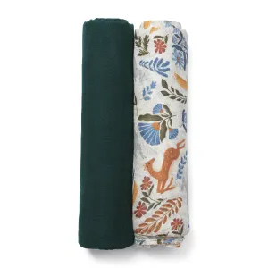 THE OUTLET: DockATot Swaddle Set - Woodland / Deep Teal